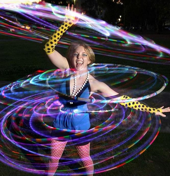 EUPHORIA LED Hula Hoops, Weighted Dance Light up Glow Hula Hoop with 20x LED Lights! - LADSPAD.UK