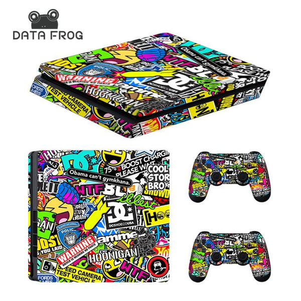 Custom Bomb Skin For PS4 Slim Console Sticker For Sony Playstaion 4 PS4 Slim Skins + 2Pcs Controller Protective Cover - LADSPAD.UK