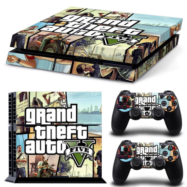GTA-V For Playstation 4 Console Decal Vinyl Skin Cover For Sony PS4 Games with 2 Controller Skin