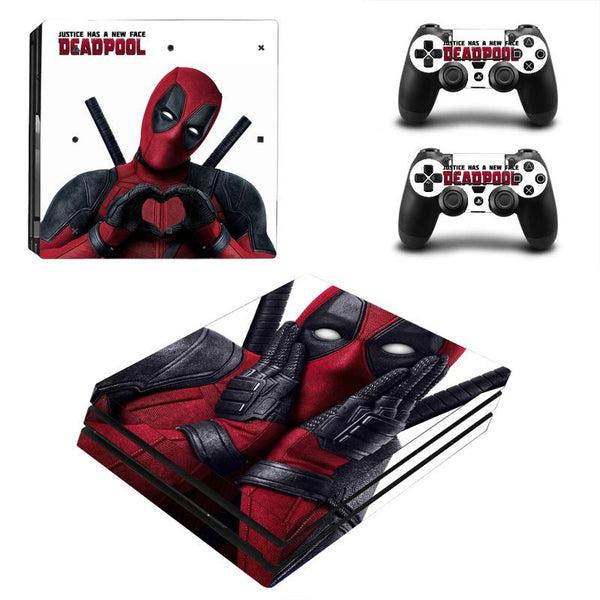 Deadpool Vinyl Skin Sticker for Sony PS4 Pro Console and 2 Controllers Decal Cover Game Accessories - LADSPAD.UK