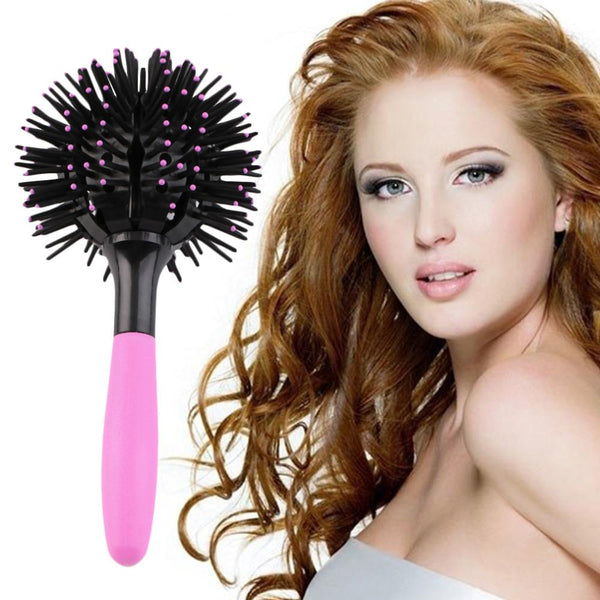 3D Round Hair Brushes Comb Salon make up 360 degree Ball Styling Tools Magic Detangling Hairbrush Heat Resistant Hair Comb - LADSPAD.UK