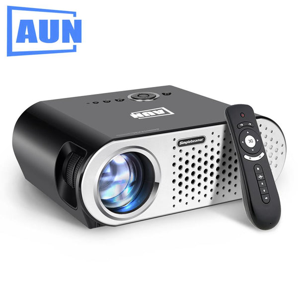 AUN Projector 3200 Lumen T90, 1280*768 (Optional Android Projector with 2.4G Air Mouse, Bluetooth WIFI, Support KODI AC3) LED TV - LADSPAD.UK