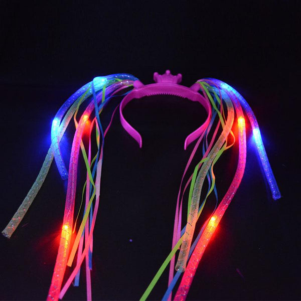 Braids Light Up Crown Noodle Hair Band LED Party - LADSPAD.UK