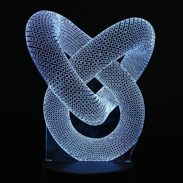 Mesmerising 3D Optical Illusion LED Lamp Changes to 7 different Colours
