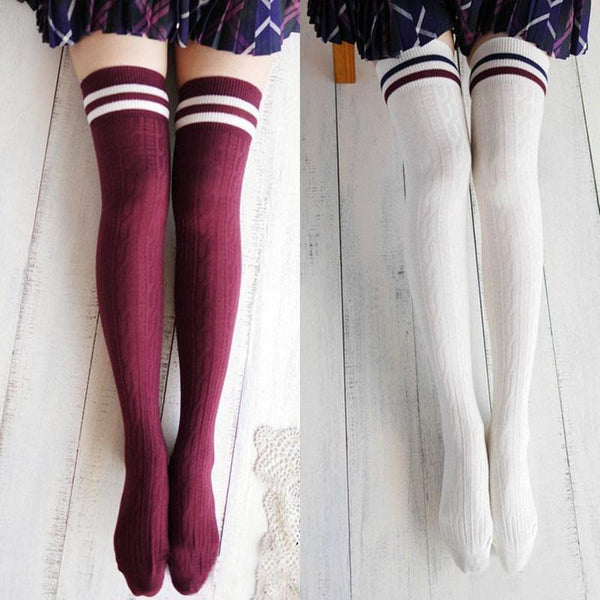 Hot Thigh High Socks Sexy Warm Cotton Over The Knee Socks
