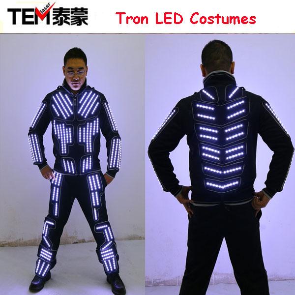 Tron LED Suit Traje LED Robot Suit LED Clothing Luminous Dance Costume, LED Single Color, Strobe Program Remote Control LED Suit