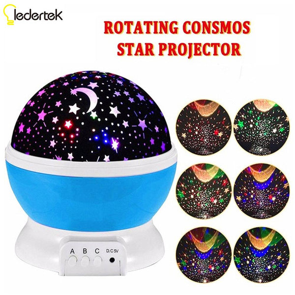 2017 New Romantic New Rotating Star Moon Sky Rotation Night Projector Light Lamp Projection with high quality Kids Bed Lamp - LADSPAD.UK