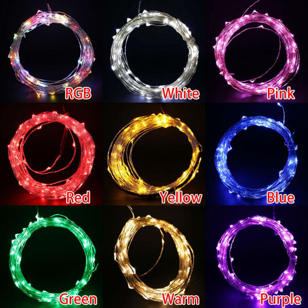 led string lights 10M 5m 33ft 5V USB powered waterproof Warm white RGB copper wire christmas Wedding Party Garland Fairy Lights