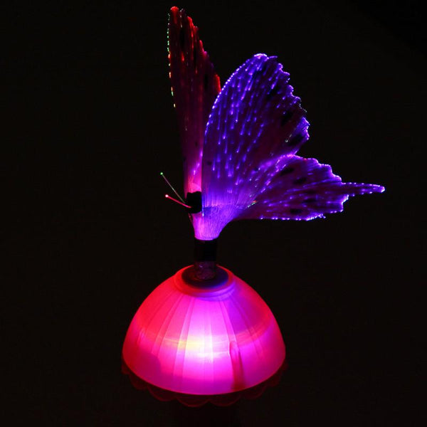 Fiber Optic Butterfly LED Night Light Lamp 7 Color Changing Night Lamps For Bedroom Children US Plug AC 110-230V