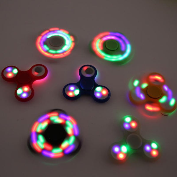 LED Light Hand Finger Spinner Fidget Plastic EDC Fingertips For Autism and ADHD Relief Focus Anxiety Stress Toys Gift 7 colors