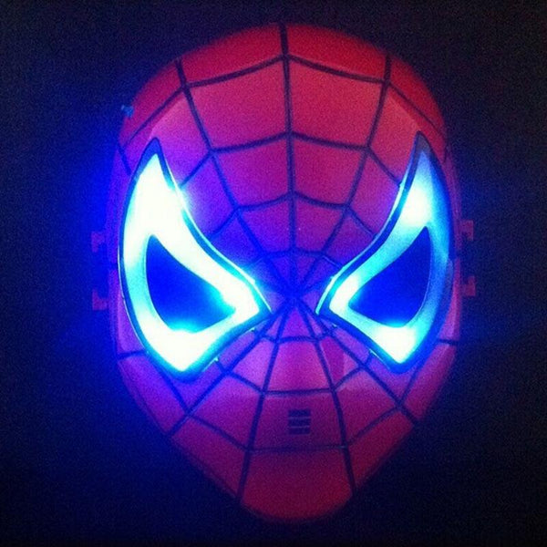 LED Glowing Superhero Halloween Light Spider Man Mask Children's Cartoon Mask Spider-man Toy Glow with Lamp Spiderman Mask