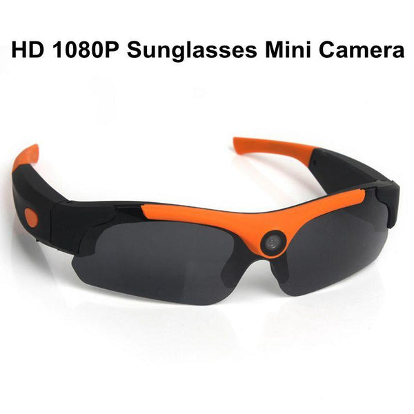 HOT HD 1080P Sunglasses Mini Camera Wide angle 120 degrees Black/Orange Mini DV Camcorder DVR Video Camera Smart Glasses sm16