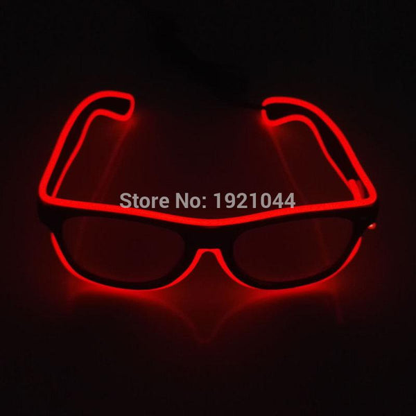 Hot sales EL Glasses EL Wire Fashion Neon LED Light Up Shutter Shaped Glasses Rave Festival Party Decorative Sunglasses