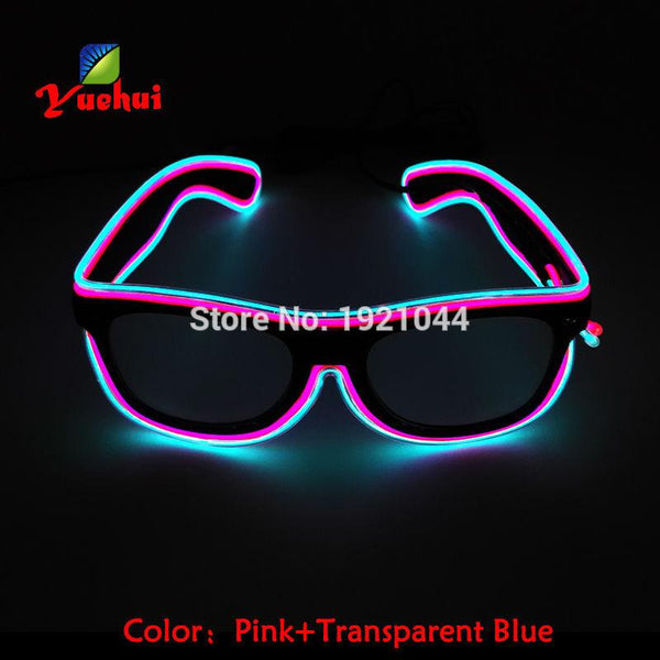Double Colors Sound Activated EL wire Led Glasses Lighting Colorful Glowing Glasses Luminous glasses For Party Decoration Gifts - LADSPAD.UK