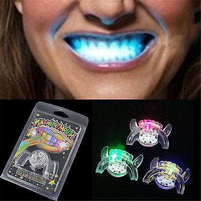 Flashing LED Light Up Mouth Braces Piece Glow Teeth For Halloween Party Rave Festive Party Supplies
