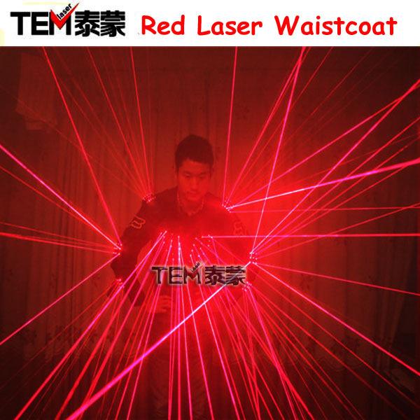 Free Shipping Red Laser Waistcoat LED Clothes,  Laser Suits, 650nm Laser Man Costumes For Nightclub Performers