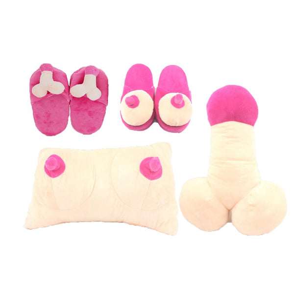 Penis/Breast Slippers and Plush Cushion