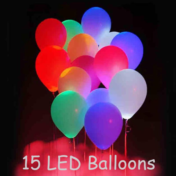 15pcs 12'' LED Helium Latex  Party Balloon Light Ball - LADSPAD.UK