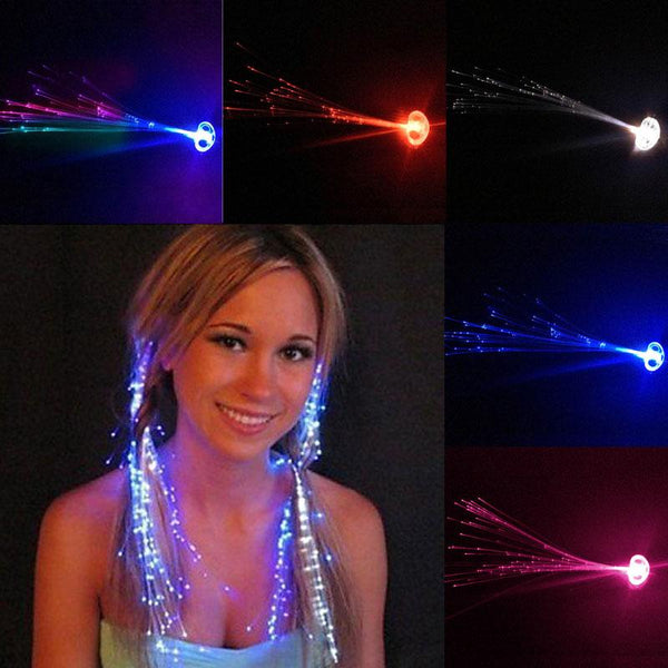 Party Colorful Flash LED Hair Braid Hairpin Luminous Braid Optical Fiber Wire Event & Party Supplies  FP8
