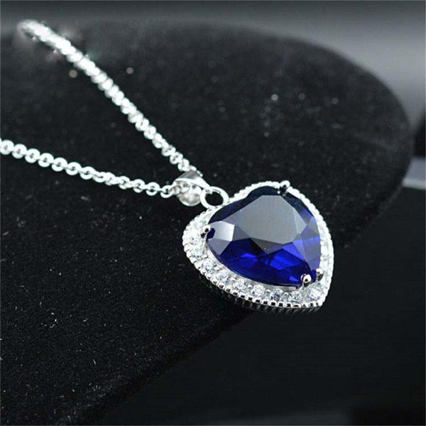 AAA 100% 925 Silver Necklace Valentine's Day Romantic Titanic Heart Pendant  Necklace - LADSPAD.UK