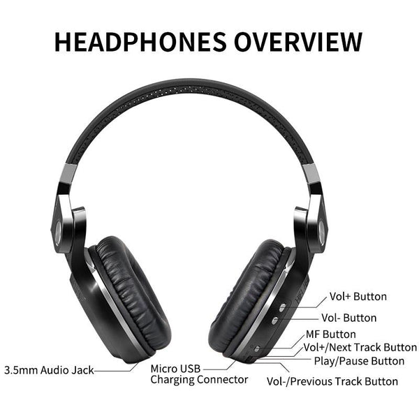 Bluedio T2S(Shooting Brake) Bluetooth stereo headphones wireless headphones Bluetooth 4.1 headset over the Ear headphones - LADSPAD.UK