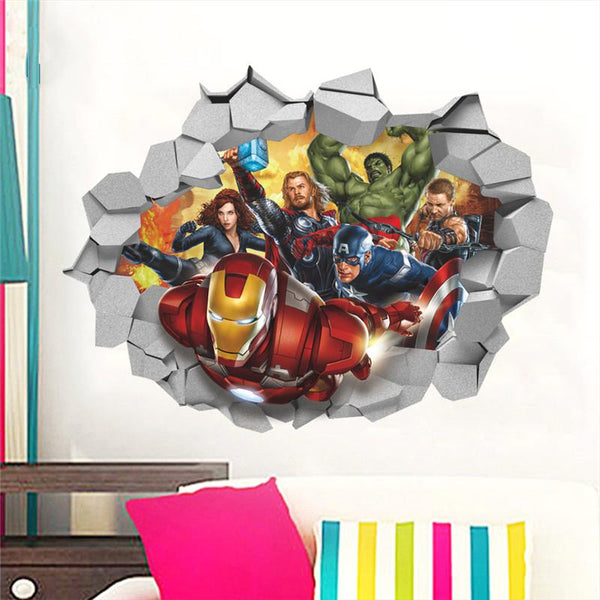 Cartoon Avengers Movie Wall Stickers - LADSPAD.UK
