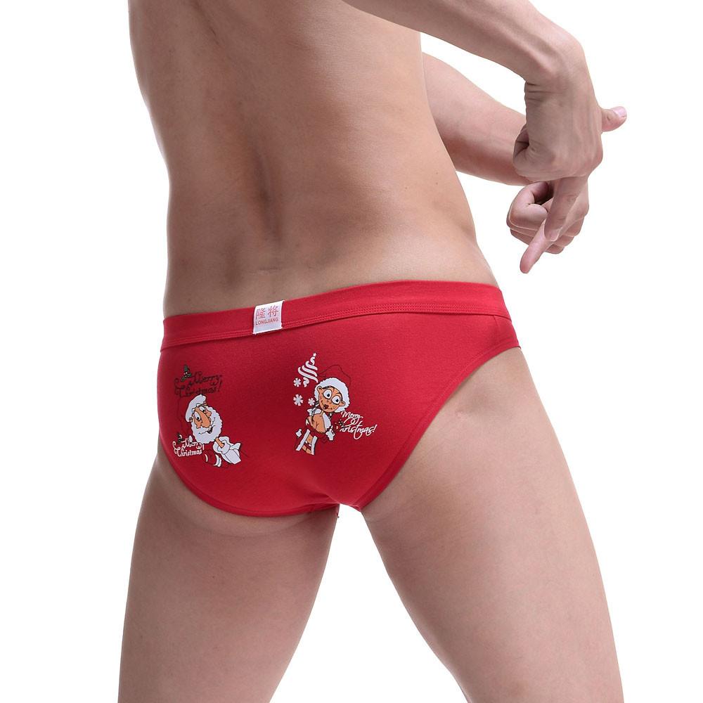 Christmas Mens Santa Claus Triangle Briefs Shorts Pouch Soft Underwear - LADSPAD.UK