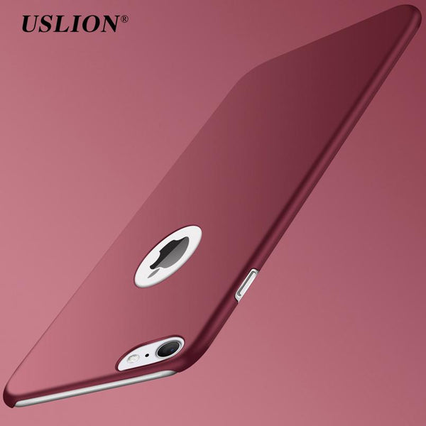 USLION Ultra Thin PC Matte Case For iPhone 7 Plus Simple Plain Phone Back Cover Slim Coque For iPhone7 6 6S Plus 5 5s SE Case