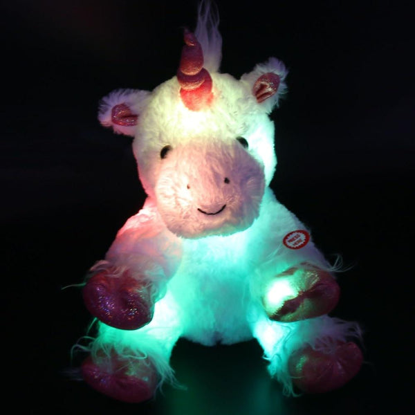 Dropshipping 30cm/40cm LED Lumious Night Light Stuffed Unicorn Stuffed Animals Plush Toys Colorful LED Toys Christmas Birthday
