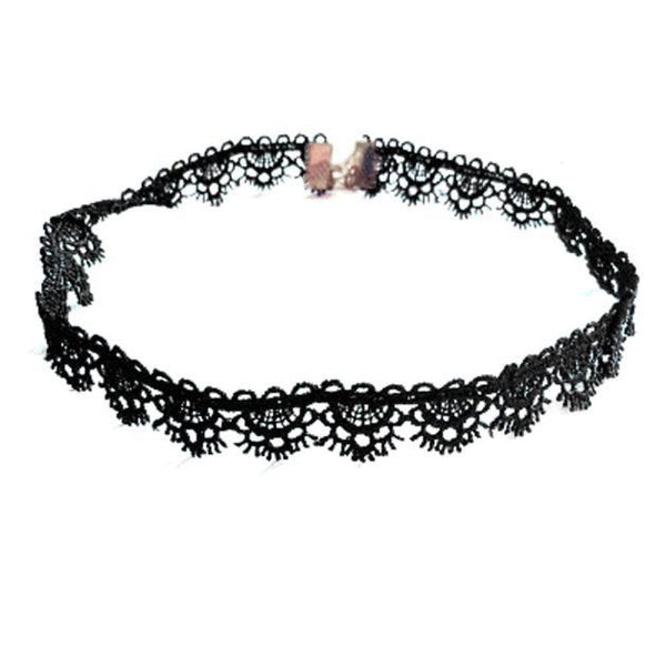 Personalized Chic Black Lace Side Flower Necklace Choker