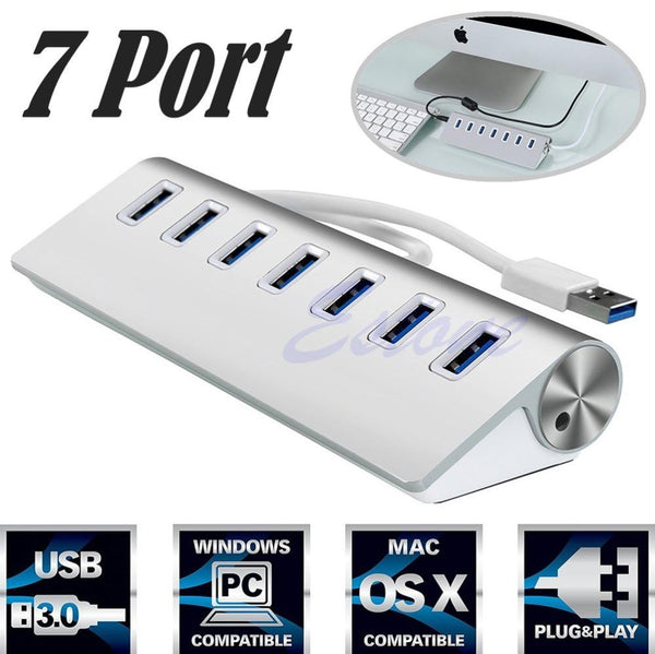 USB 3.0 HUB Aluminum 7 Ports High Speed