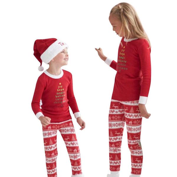 Christmas XMAS Kids Baby Pajamas Set Sleepwear Nightwear Pyjamas - LADSPAD.UK