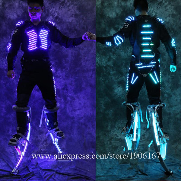 Full Color Led Luminous Stilts Robot Clothes And Led Stilts Illuminated LED Clothing Growing Light  Kryoman Robot Suit