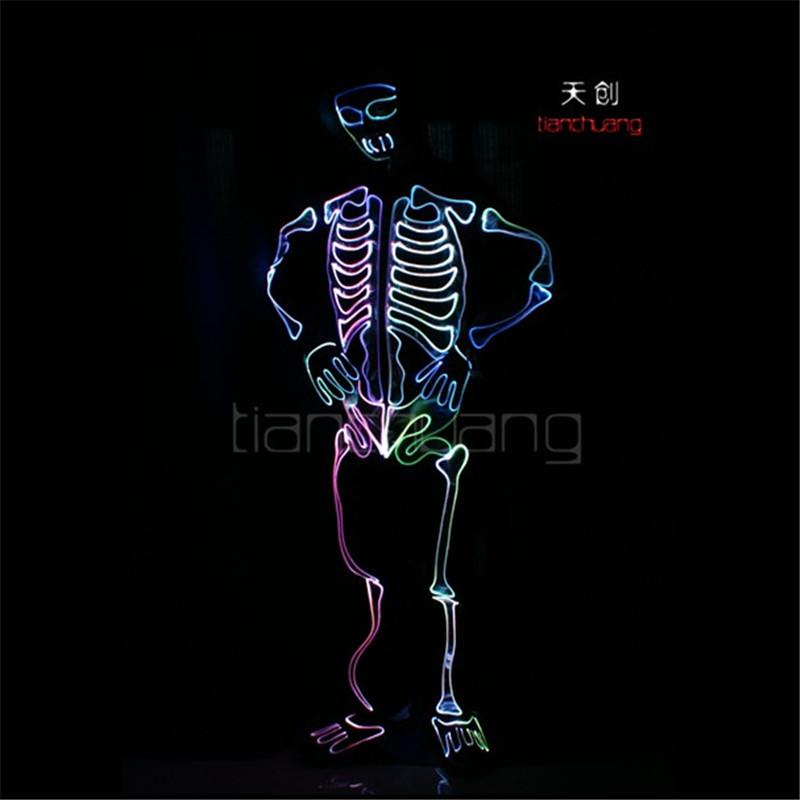 TC-146 LED colorful light robot costumes Full color party disco wears ballroom dance ghost programming Halloween clothes led men