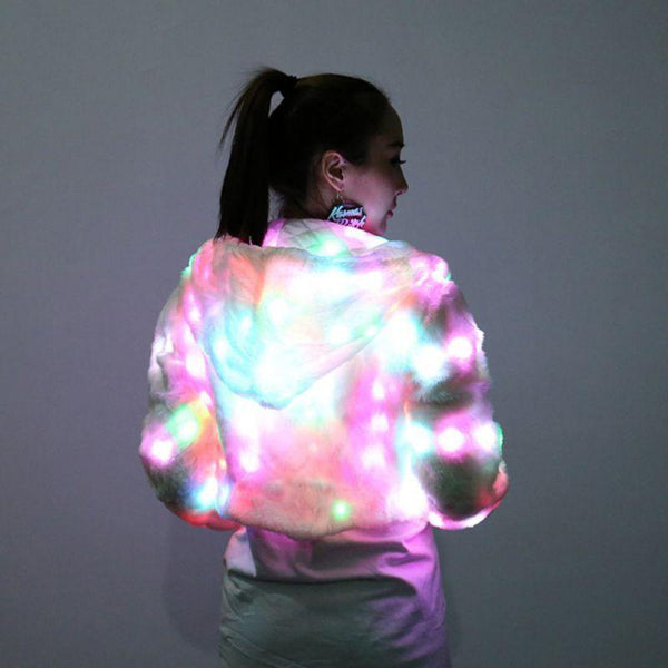 Fashion Women Tops Jacket Coat LED Luminous Clothes Nightclub Jacket Bar Dance Show Style Autumn Spring Winter