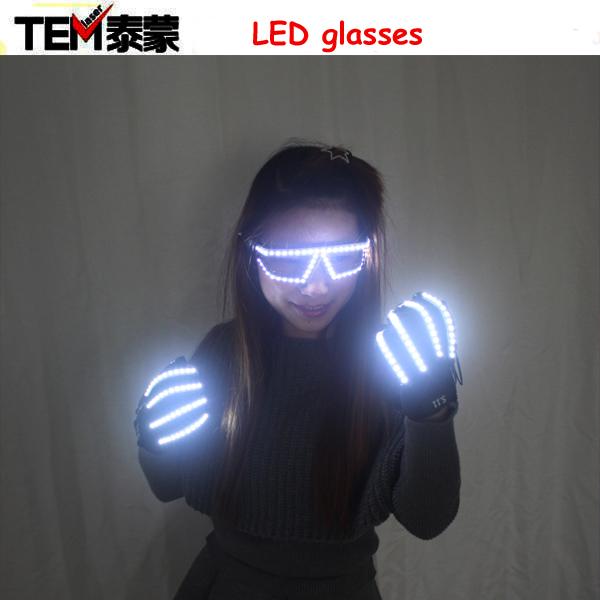 LED Light Emitting Costumes LED Luminous Glasses Gloves Stage Props For Children Birthday Gift, Laser Stage Props Party Supplies