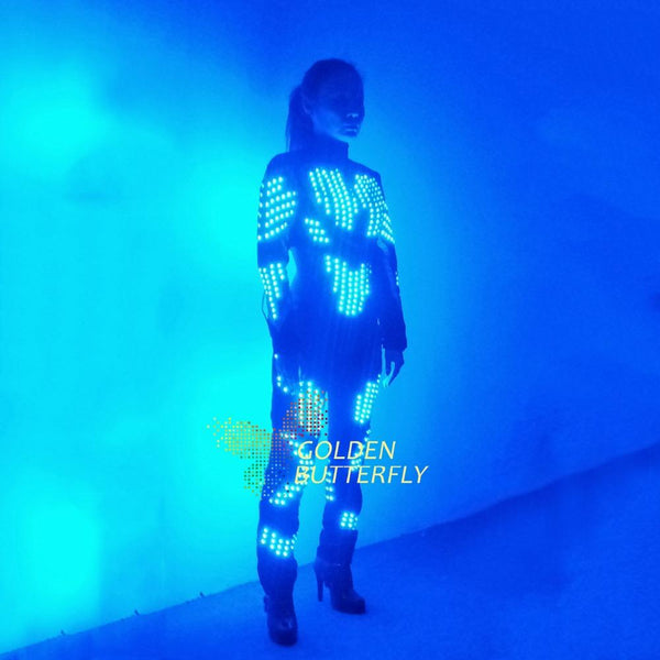 LED Clothing Women Luminous Costumes Glowing LED Suits 2017 Hot Fashion Show Lady LED Pants Dance Accessories Free Shipping