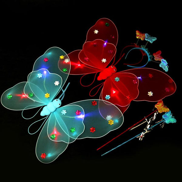 Flashing Butterfly wings clothes 1pcs,Children show costumes, angel wing,Led Christmas/New Year Party Supplies Luminous toys