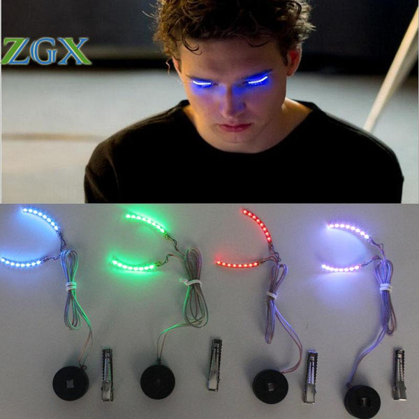 ZGX RGB Sound control False Eyelashes Unisex LED Strips Light Luminous Shining Eyelash mode Halloween Makeup Party