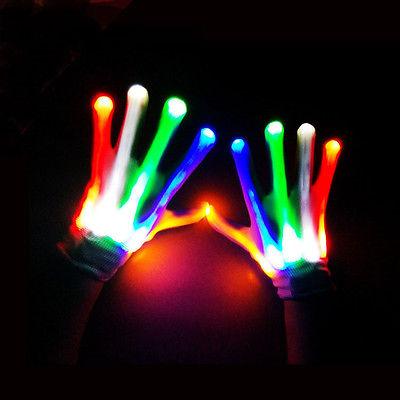 LED Finger Lighting Flashing Glow Gloves