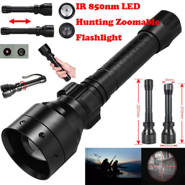 High Quality  Long Range Infrared 10W IR 850nm T50 LED Hunting Light Night Vision Torch 18650
