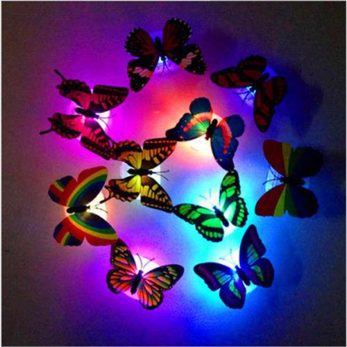 Colorful Changing Butterfly LED Night Light Lamp Home Room Party Desk Wall Decor - LADSPAD.UK