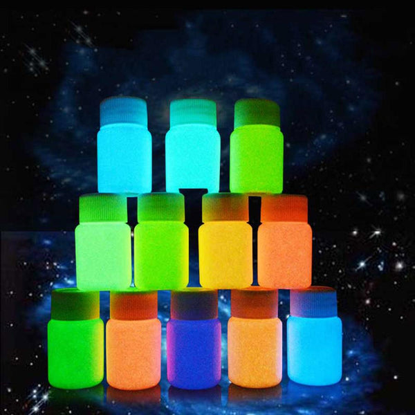 New Arrival  25g 12 color DIY Graffiti Paint Luminous Acrylic Glow in the Dark Pigment Party Walls Body Pait