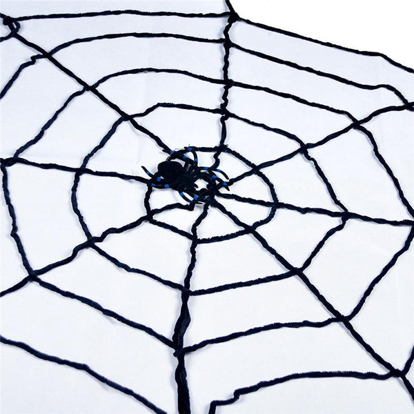 Black Wool Lines Window Giant Cobwebs Spider Web Christmas Party Cosplay Halloween Decoration Props Joking Toy Haunted House - LADSPAD.UK