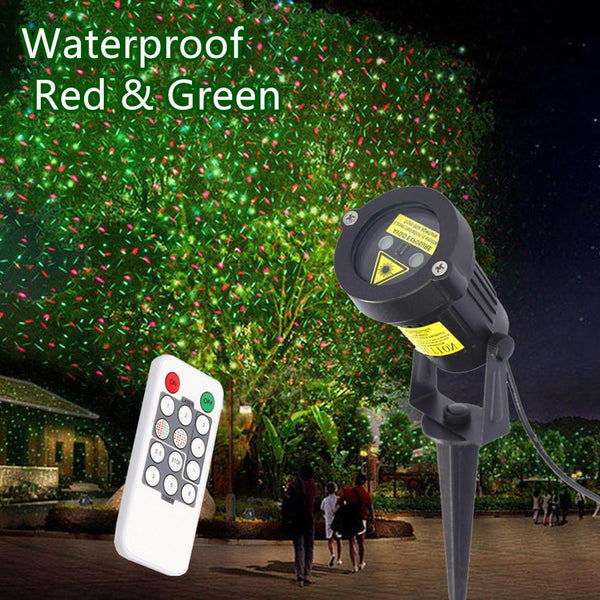 Outdoor Christmas Laser Light Star Projector LED Lawn Light Red Green Waterproof Landscape lamp decor with Power Plug