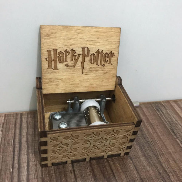 DROPSHIPPING Hand Crank Harry Potter Engraved Wooden Box play Movie Music Best Toy Gift For fans Unique Christmas Gift - LADSPAD.UK