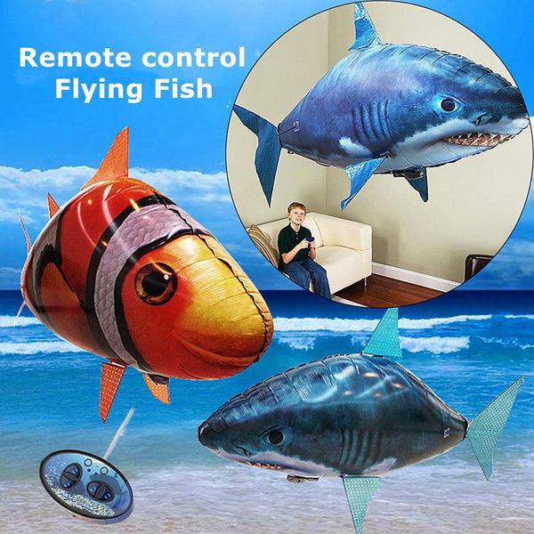 1PCS Remote Control Flying Air Shark Toy Clown Fish Balloons Inflatable With Helium Fish plane RC Helicopter Robot Gift For Kids - LADSPAD.UK