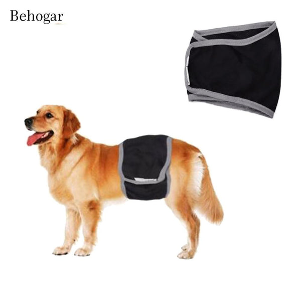 Behogar Breathable Male Pet Dog Wrap Sanitary Diaper Belly Bands Underwear with Hook & Loop Tape Size XS S M L XL Waist 30-80cm - LADSPAD.UK
