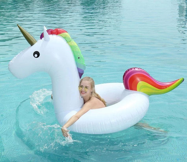 120CM Inflatable Unicorn Swimming Ring Inflatable Circle Ring Bed Buoy Kickboard Summer Inflatable Unicorn Swim Pool Party Fun - LADSPAD.UK