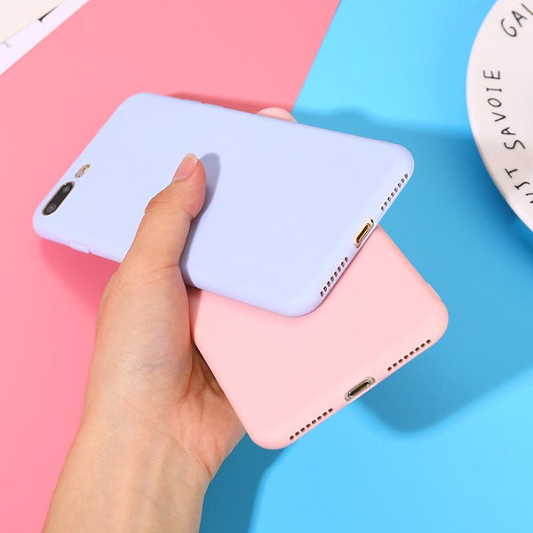 Color TPU Silicone Frosted Matte Case For iPhone 7 8 Plus 6 6s X Plus 5 5S Soft Back Cover for iPhone 6 Plus 7 8 XR XS Max Case - LADSPAD.UK